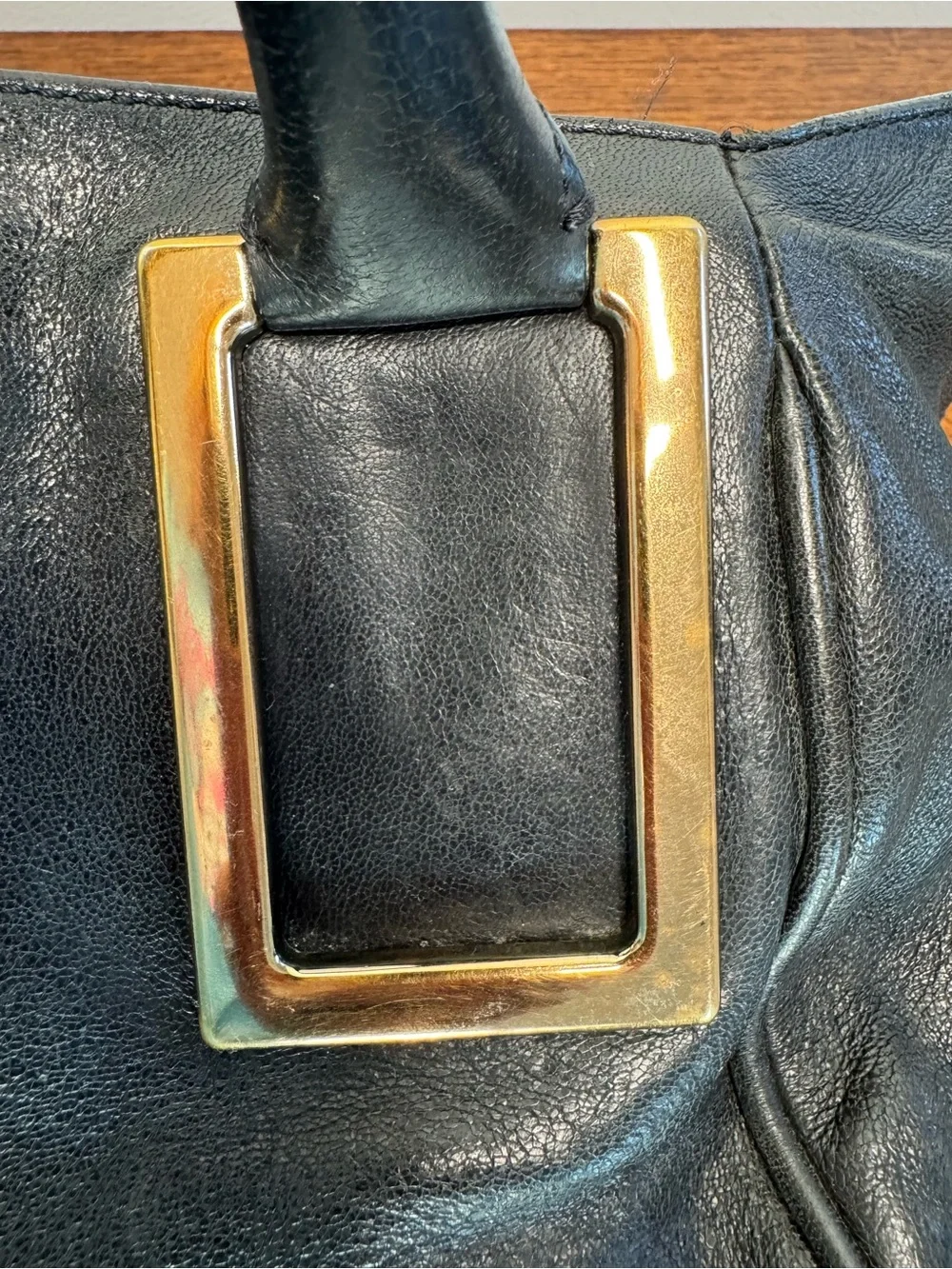 Chloé Vintage Ethel Black Leather Satchel/Crossbody with Gold Hardware with COA